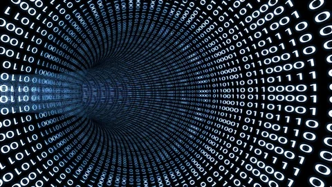 Binary code tunnel, seamless looping. Technology background Stock Footage 104628988