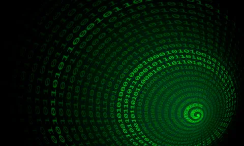 Binary code tunnel, vector background Stock Illustration