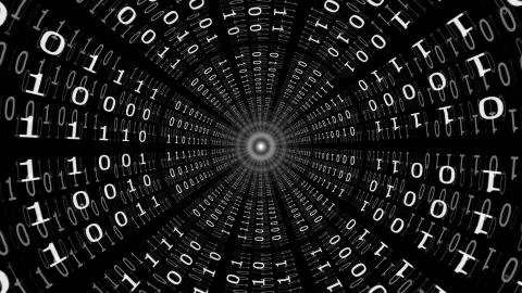 Binary Code Tunnel in White Illustrazione stock