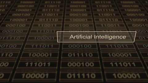 Binary code typography - Artificial intelligence Animation Stock Footage 103821456