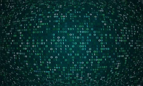 Binary Code Vector Background. Cyber Attack, Ransomware, Malware Stock Illustration