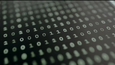 Binary code, Vertical columns of binary digits flowing upward continuously Stock Footage 331126088