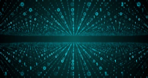 Binary code waves with 0 and 1 signs. 4K motion graphics background. Video stock 122165173