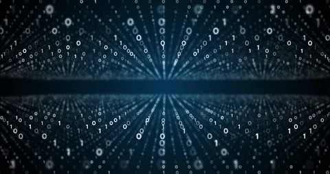 Binary code waves with 0 and 1 signs. 4K motion graphics background. Video stock 122165371