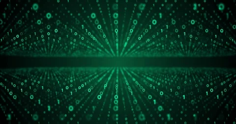 Binary code waves with 0 and 1 signs. 4K motion graphics background. Video stock 122165447