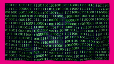 Binary code waving on the flag on green screen Video stock 130332207