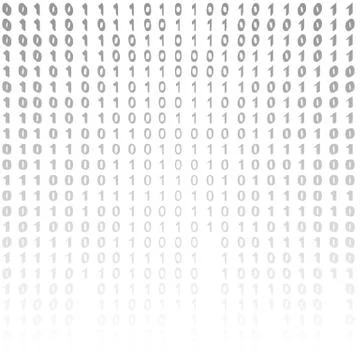 Binary code on a white background Stock Illustration