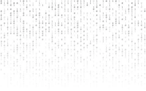 Binary code on white background. Matrix concept with falling digits. Abstract Stock Illustration