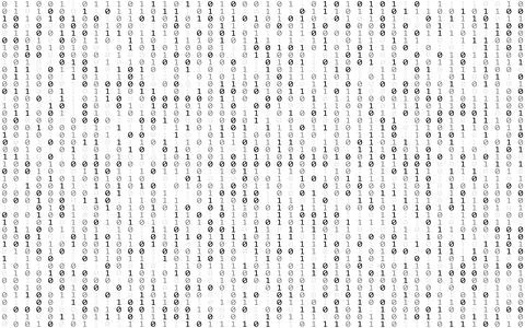 Binary code white. Matrix background with falling numbers. Abstract falling Stock Illustration