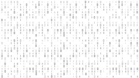 Binary code. White number pattern. Computer data. Zero and one symbols. Digital Stock Illustration