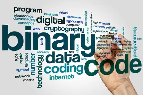 Binary code word cloud 写真素材