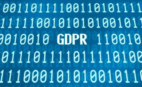 Binary code with the word GDPR in the center Binary code with the word GDP... 库存照片