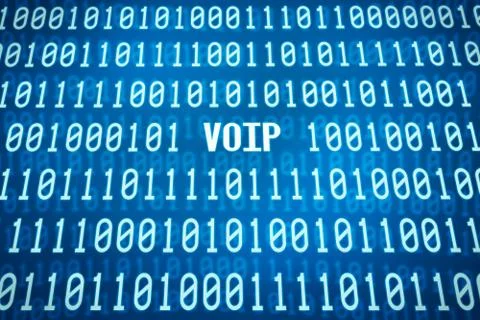 Binary code with the word VOIP in the center Stock Illustration