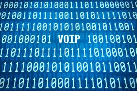 Binary code with the word VOIP in the center Binary code with the word VOI... Foto stock