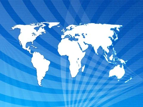 Binary code with world map background Illustrazione stock