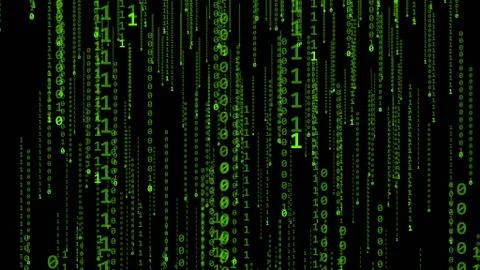 The binary code is zero and one. The program code. Matrix cyberspace. Stock Illustration