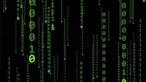 The binary code is zero and one. The program code. Matrix cyberspace. Stockillustratie
