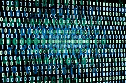  Binary code, zero and one. Binary code, zero and one. Network, big data, ... Stock Photos