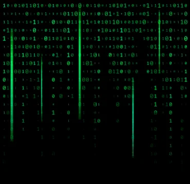 Binary code zero one matrix green background beautiful banner wallpaper Illustrazione stock