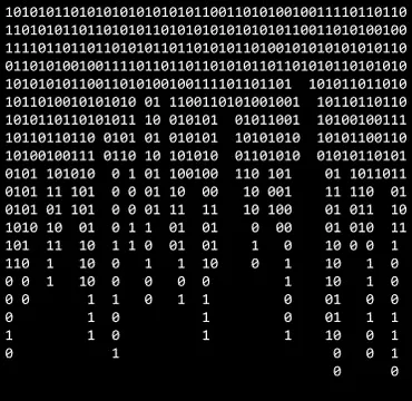 Binary code zero one matrix black background beautiful banner wallpaper Stock Illustration
