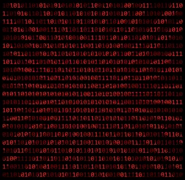 Binary code zero one matrix red background beautiful banner wallpaper Stockillustratie