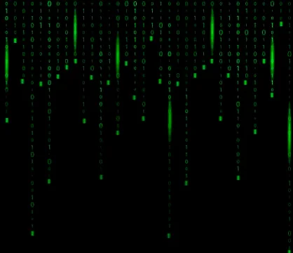 Binary code zero one matrix green background beautiful banner wallpaper Stock Illustration
