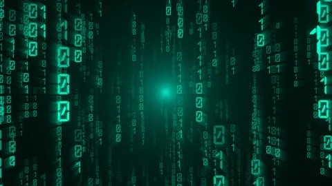 Binary code. Zeros and ones on screen. Programming concept. Stock Footage 223324145