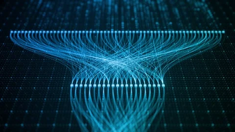 Binary Code Zeros Ones Data Flow Neural Network Visualization with Digital Nodes Stock Footage 327122485