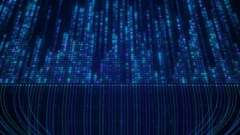Binary Code Zeros Ones Data Flow Neural Network Visualization with Digital Nodes Stock Footage 331190995