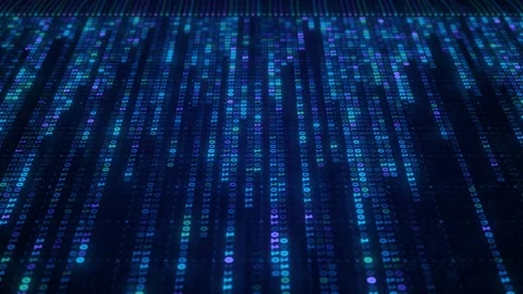 Binary Code Zeros Ones Data Flow Neural Network Visualization with Digital Nodes Stock Footage 331191254