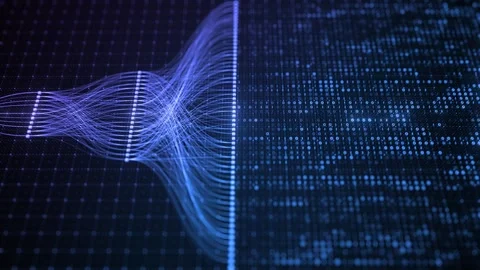 Binary Code Zeros Ones Data Flow Neural Network Visualization with Digital Nodes Stock Footage 333698946