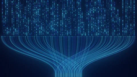 Binary Code Zeros Ones Data Flow Neural Network Visualization with Digital Nodes Stock Footage 337115518