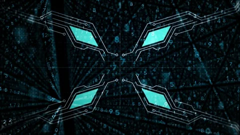 Binary codes against black background Stock Footage 99587932