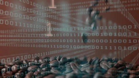Binary codes and coffee Stock Footage 106231738