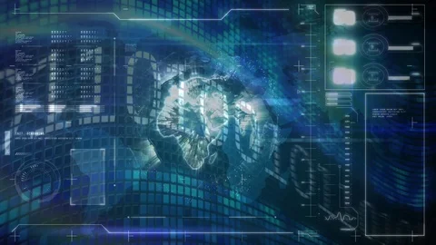 Binary codes and globe Stock Footage 106255986