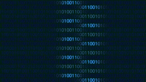 Binary Codes Background With Digits Moving on Screen Indigo Blue Stock Footage 183384936