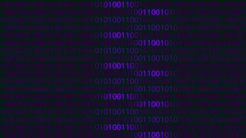 Binary Codes Background With Digits Moving on Screen Indigo Stock Footage 183387187