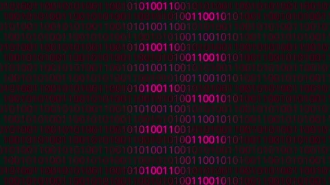 Binary Codes Background With Digits Moving on Screen Consisting of Solid Jam Video stock 183389252