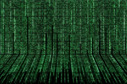 Binary codes falling from the screen top Stock Illustration