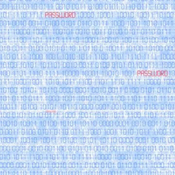 Binary codes with hacked password 库存照片