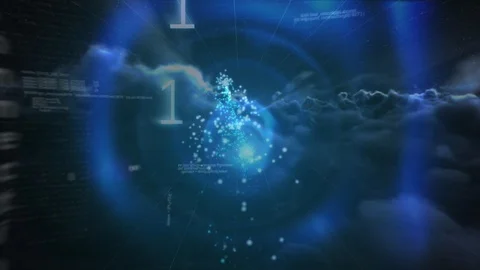 Binary codes in the night sky Stock Footage 106264988