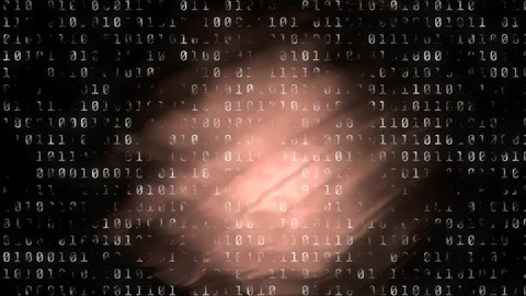 Binary codes surrounded by light effect against black background Stock Footage 105263420