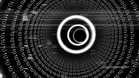 Binary coding on black background Stock Footage 114906620