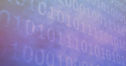 Binary coding data processing against blue smoke effect on black background イラスト素材