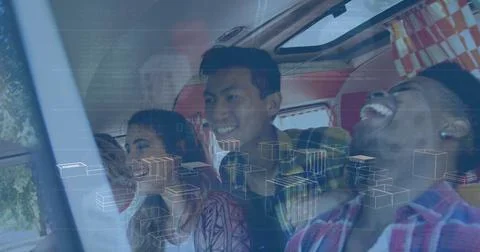 Binary coding data processing against male teacher binary coding data processing Stock Photos