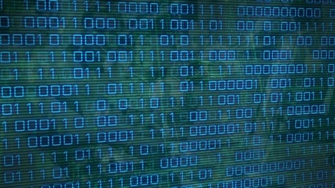 Binary coding data processing over network of profile icons against green Stock Footage 330399616