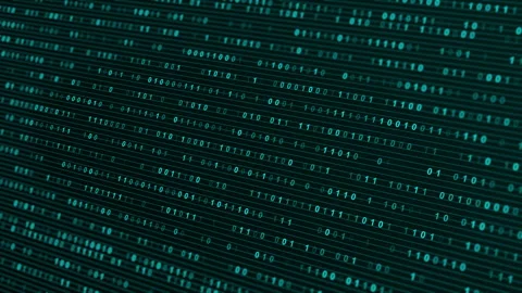 Binary Coding HUD Infographic Data Digital Cyberspace Data Matrix Blockchain Stockbeeldmateriaal 348192323