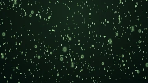 Binary coding numbers scatting on green background, 3d rendering. Stock Footage 140479015