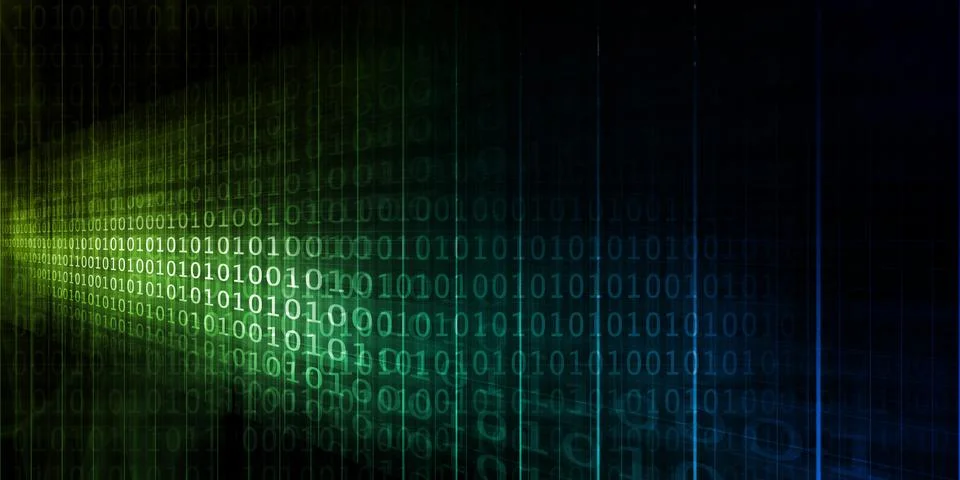Binary Coding Pattern and Technology Innovation Background Stock Photos