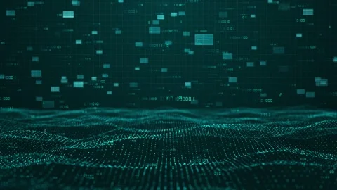 Binary Coding Waves Motion Background Stock Footage 314371710